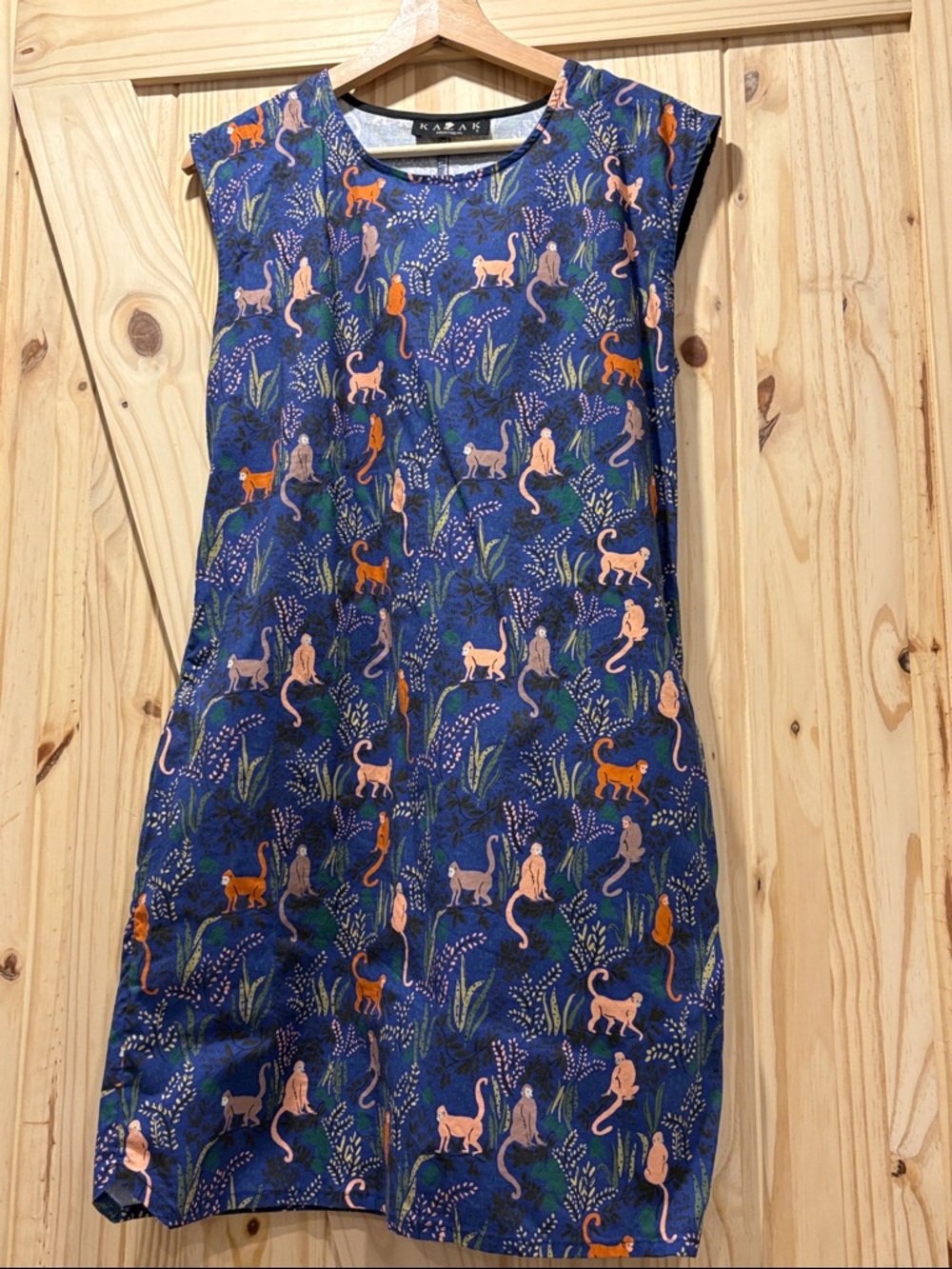 Kazak dress monkey print with pockets